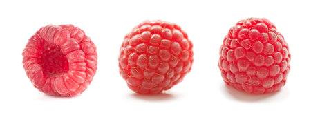 composition from  raspberry on the white isolated background