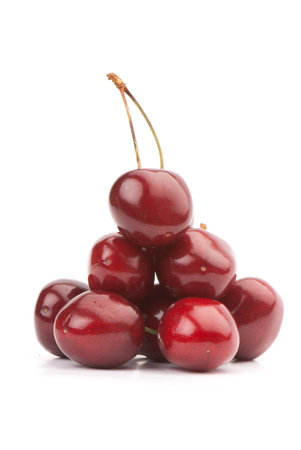 Berries ripe cherry on a white isolated background. Studioの写真素材