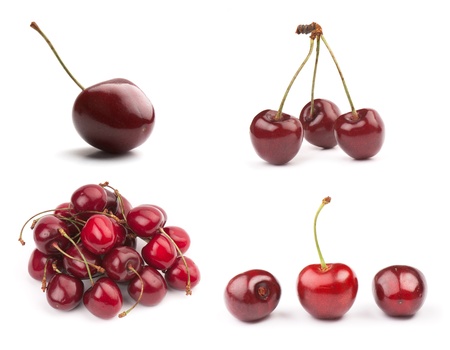 Berries ripe cherry on a white isolated background. Studioの写真素材