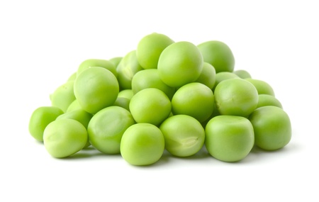 fresh green peas isolated on a white background. Studio photoの写真素材