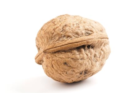 Composition from nuts on the white isolated backgroundの写真素材