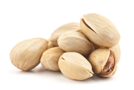 Composition from nuts on the white isolated backgroundの写真素材