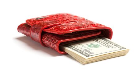 Leather purse cards isolated on a white background. Studio photoの写真素材