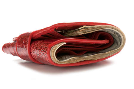 Leather purse cards isolated on a white background. S Studio photoの写真素材