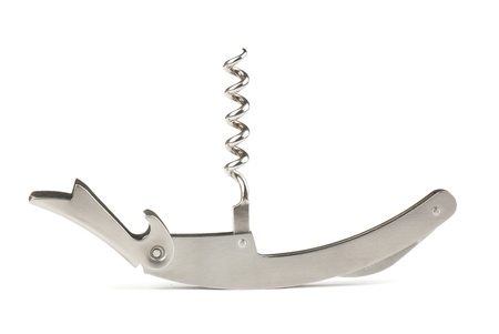 steel  corkscrew isolated on a white background.  Studio photoの写真素材