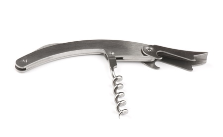 steel  corkscrew isolated on a white background.  Studio photoの写真素材