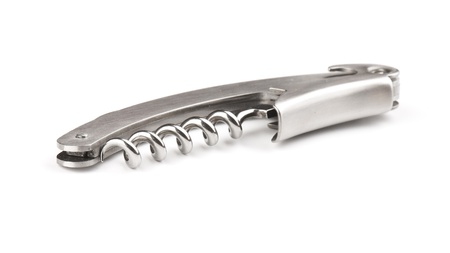 steel  corkscrew isolated on a white background.  Studio photoの写真素材