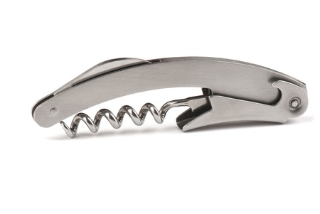 steel  corkscrew isolated on a white background.  Studio photoの写真素材