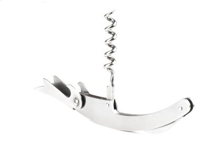 steel  corkscrew isolated on a white background.  Studio photoの写真素材