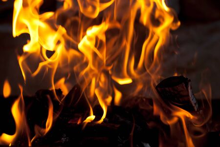 flames from a fire on a black background. picture.の写真素材