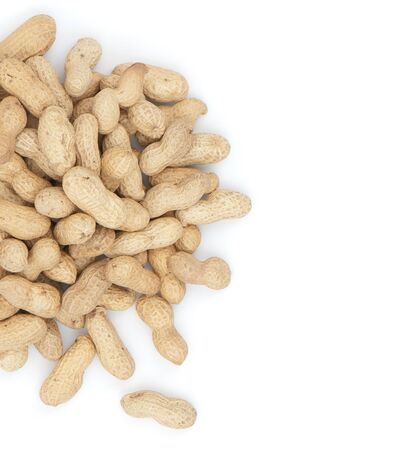 Composition from nuts on the white isolated backgroundの写真素材