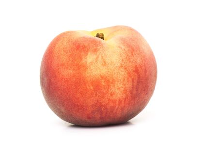 composition of ripe juicy peach,  nectarine isolated on white backgroundの写真素材
