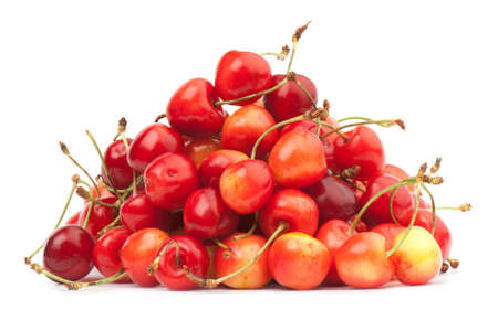 Berries ripe cherry on a white isolated background. Studioの写真素材