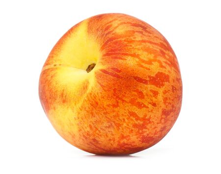 composition of ripe juicy peach,  nectarine isolated on white backgroundの写真素材