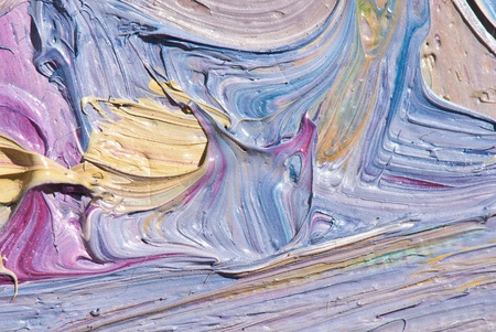 Artists oil paints multicolored closeup abstract backgroundの写真素材