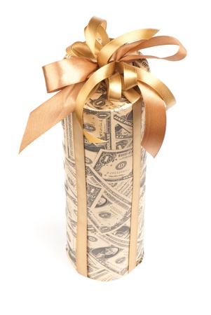 bag of gifts isolated on a white background. Studio photographyの写真素材