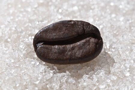 background from the grains of Brazilian coffee and sugarの写真素材