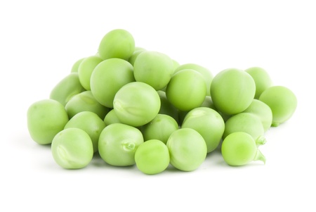 fresh green peas isolated on a white background. Studio photoの写真素材