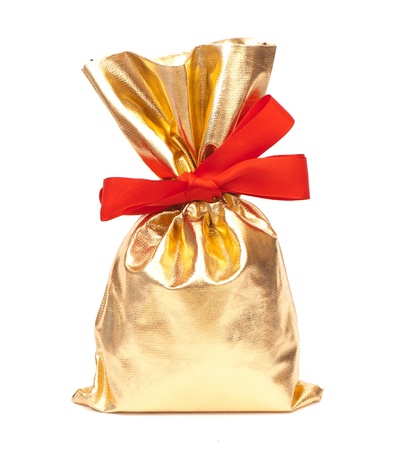 bag of gifts isolated on a white background. Studio photographyの写真素材