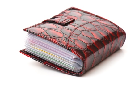 Leather purse cards isolated on a white background. S Studio photoの写真素材