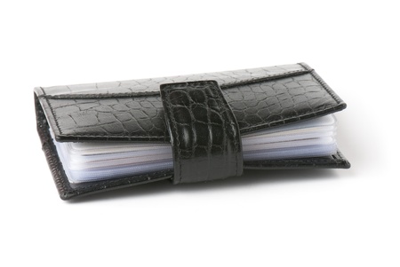 Leather purse cards isolated on a white background. S Studio photoの写真素材