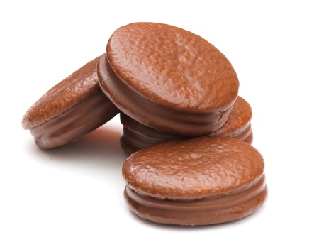 Sweets photographed in studio on white isolated backgroundの写真素材