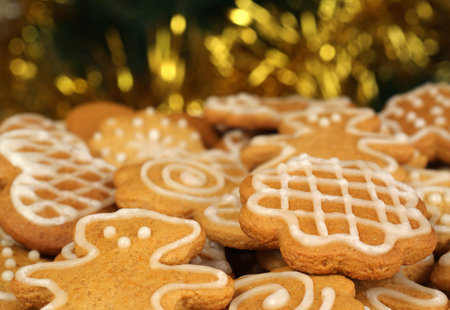 christmas gingerbread on white background 