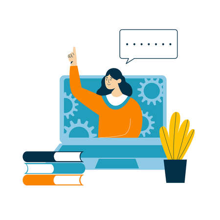 Online computer assistant, reminders. an assistant in your laptop is always at handのイラスト素材