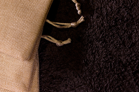 cloth sack in backgroundの写真素材