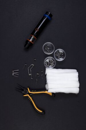 Adjustable electronic cigarette with accessories. Alternative to smoking.の写真素材