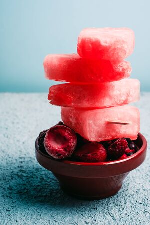 homemade vegan berries coconut milk ice creamの写真素材
