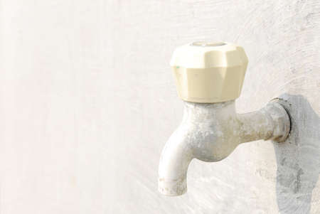 faucet with white wallの写真素材