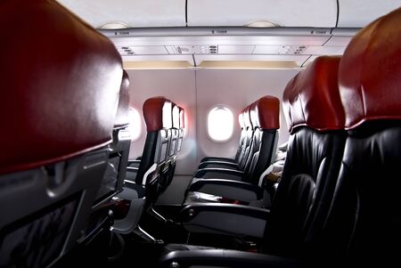 landscape of seat inside the  planeのeditorial素材