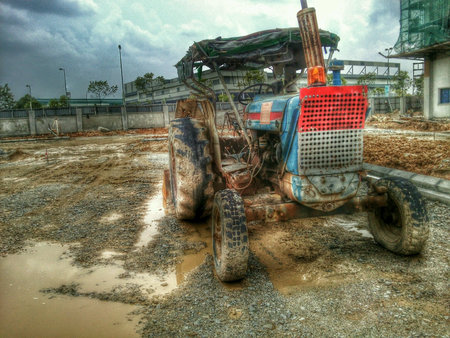 HDR of construction site taken and processing by my mobile.の素材