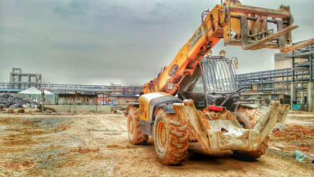 HDR of truck at constuction site taken and processing by my mobile.の素材