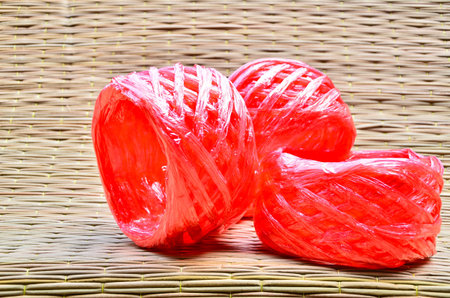 Red plastic rope