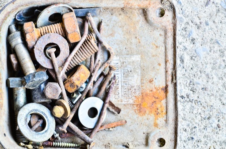 Top view different type of boltsの写真素材