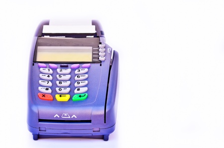 Portable Credit Card on white backgroundの写真素材