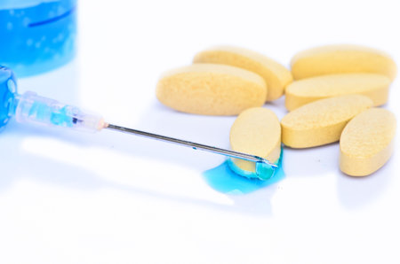vitamin in injections blue.