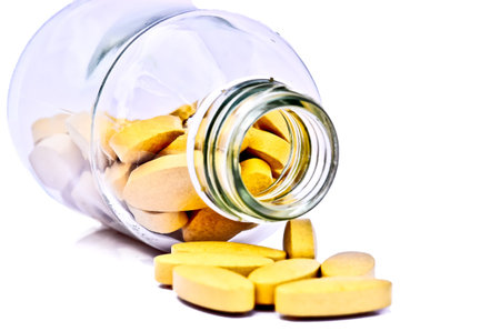 Heap of nutritional supplement pillsの写真素材