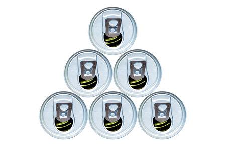 Stacked open cansの写真素材