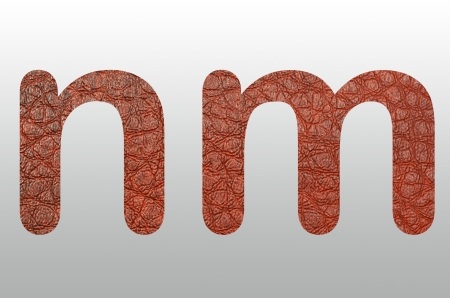 Alphabet Leather Skin Texture text n mの写真素材