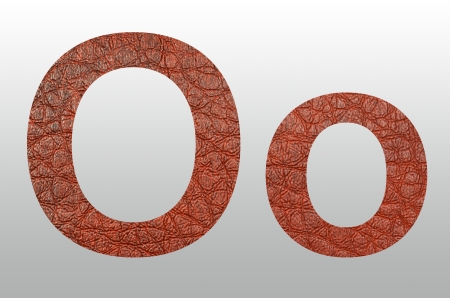 Alphabet Leather Skin Texture text Oの写真素材
