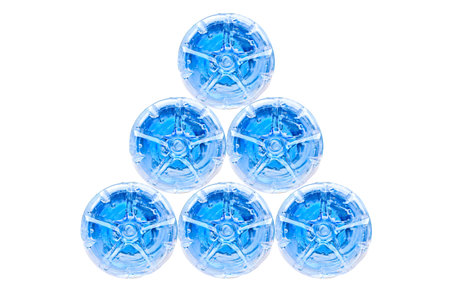stack of water bottles