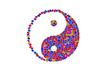 yinyang symbol on whiteの写真素材