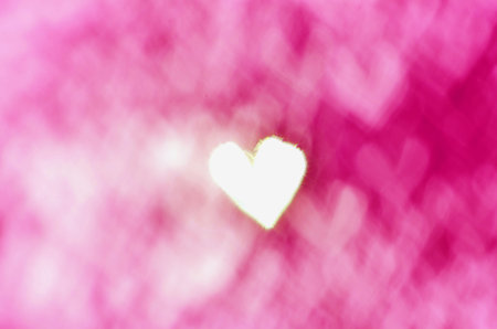 Bokeh heart shaped pink