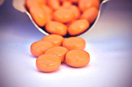 pills in pill counting tray