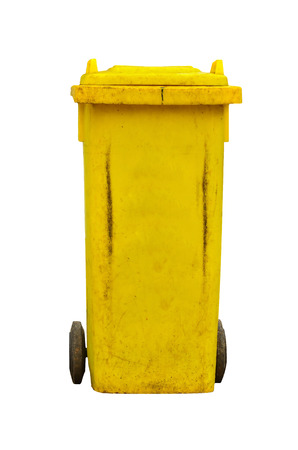 Old Recycle Bins on white backgroundの写真素材