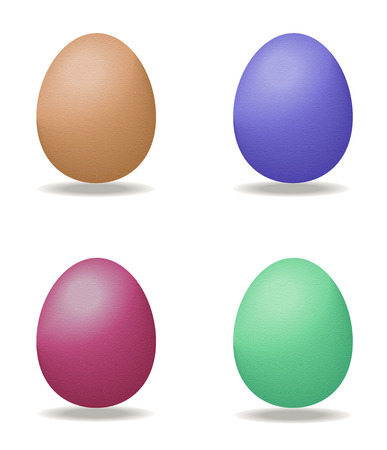 Colored eggs on white backgroundのイラスト素材