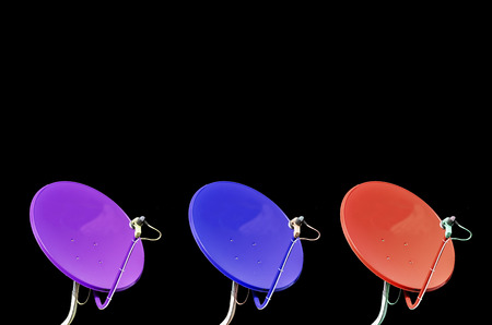 satellite on black backgroundの写真素材